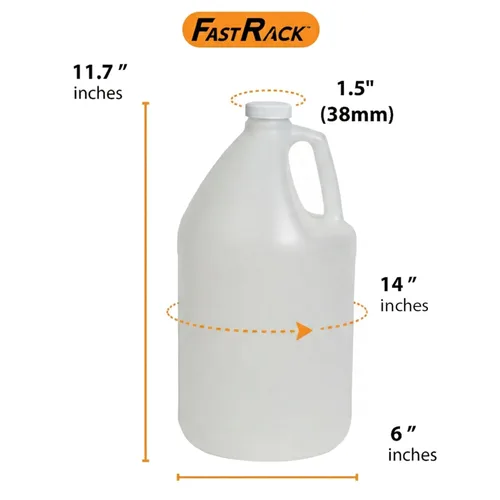 Miniatura 6 de FastRack Paquete de 2 unidades Jarra de agua de 1 galón de plástico con tapa Jarra de agua de un galón blanca de grado alimenticio, libre de BPA
