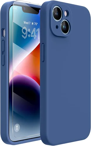 Miracase - Funda diseñada para iPhone 14 con protector de pantalla, [protección de cámara mejorada], funda de silicona líquida a prueba de golpes