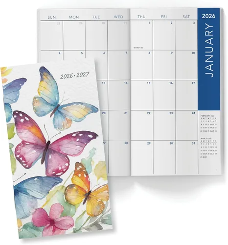 Miniatura 9 de Planificador Mensual de Bolsillo de 2 Años/Calendario de Bolsillo, 8.9 cm x 16.5 cm, 2026-2027: Planificador Semanal/Agenda Semanal/Organizador