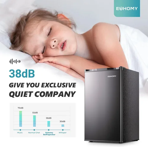Miniatura 7 de EUHOMY Mini Refrigerador de 3.2 Pies Cúbicos con Congelador, Refrigerador Compacto de Una Sola Puerta, Termostato Ajustable, Mini Refrigerador