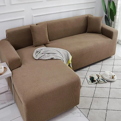 Miniatura 13 de Funda para sofá modular, funda elástica para sofá, protector universal de muebles, en forma de L, antideslizante, de elastano, para mascotas, gatos