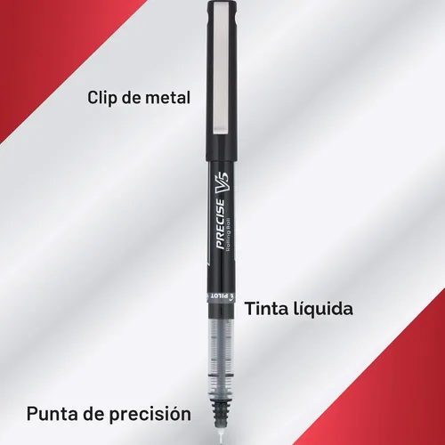 Miniatura 2 de Pilot, Precise V5, Bolígrafos de Tinta Líquida con Tapa de Bola Rodante, Punta Extra Fina 0.5 mm (0.020 in), Colores Surtidos, Paquete de 12
