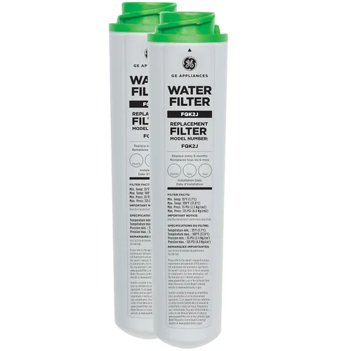 GE Reemplazo del filtro de agua para debajo del fregadero, flujo doble, reduce los sedimentos, el óxido y otras impurezas del agua, se adapta al