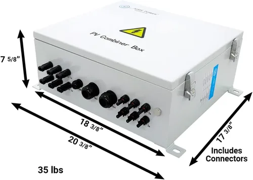 Miniatura 4 de AIMS Power Caja combinadora de matriz solar de 6 cuerdas 120A 200 VCC 6 entradas 20KW precableado 1000V DC Max Entrada, 125A interruptor de salida