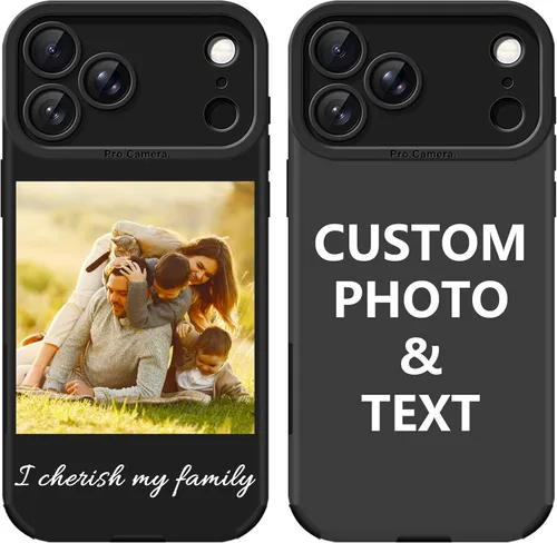 Miniatura 8 de Funda personalizada para iPhone 17, 16, 15, 14, 13, 12, 11 Pro/Max/Air/Puls, piel sintética + material TPU, bolsa de aire de cuatro esquinas es