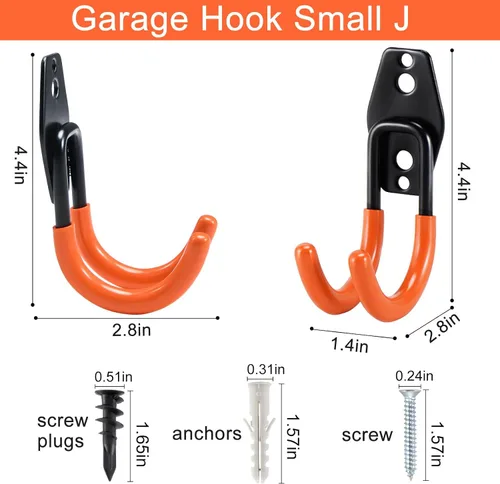 Miniatura 2 de AOBEN Ganchos de garaje resistentes, ganchos de almacenamiento de acero para garaje, perchas para herramientas y montaje de pared combinable
