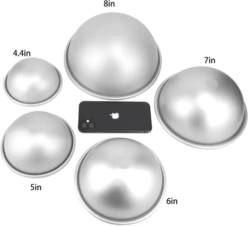 Miniatura 6 de Bandeja para pastel de 5 pulgadas con cúpula, 2 piezas, Molde de pastel de fútbol, Molde de pastel de hemisferio, Molde de pastel de fútbol 3D