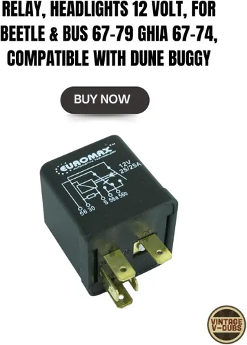 Miniatura 4 de Relé, Faros delanteros 12 voltios, para Beetle & Bus 67-79 Ghia 67-74, compatible con Dune Buggy