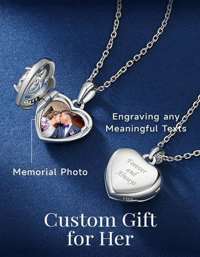 Miniatura 42 de MomentWish Collar de corazón para mujer, moissanita, diamante de imitación, plata de ley 925