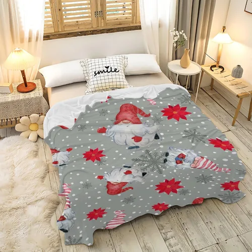 Miniatura 5 de Manta de gnomos extravagantes de Navidad de invierno, regalos para adultos y mujeres, manta de franela suave y cálida para sofá, cama de viaje, 40 x