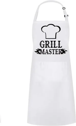 Miniatura 16 de Hyzrz Divertidos delantales ajustables para panadero con bolsillo para cocinero, parrilla, barbacoa, delantal de chef, regalos para el día del Negro