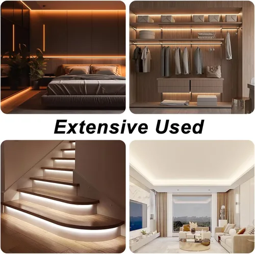 Miniatura 5 de dalattin Tira de luces LED blancas regulables de 50 pies, súper brillante de 24 V, 6500 K, 900 luces LED para dormitorios, espejos, cocina