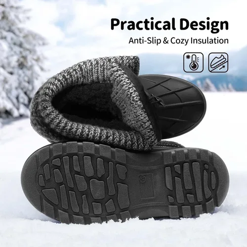 Miniatura 3 de DREAM PAIRS Botas de nieve, impermeables, con aislamiento, de invierno, para niño y niña