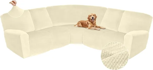 Miniatura 467 de Arfntevss Fundas de sofá seccional reclinable de terciopelo, Funda de sofá seccional de esquina para sofá reclinable, Funda elástica suave
