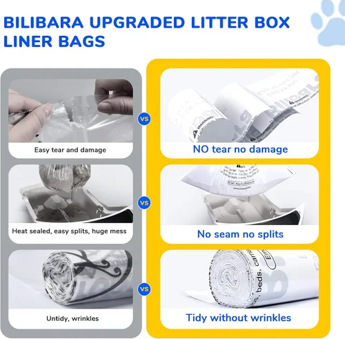Miniatura 4 de Bolsa de arena compatible con cajas de arena para gatos 3 y 4, paquete de 60 – Bolsas de basura extra gruesas para autolimpieza de cajas de arena