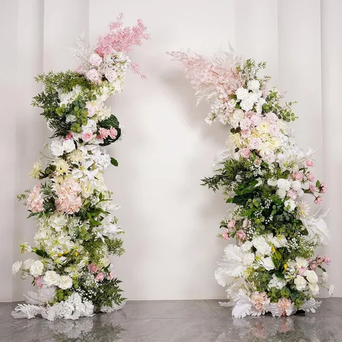 Miniatura 3 de Kit de arco de globos, juego de 2 soportes de arco de globos dorados, marcos de arco de boda con base cuadrada de metal arco de flores para fiesta