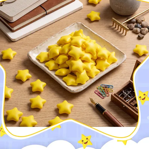 Miniatura 5 de Lenwen 100 bolas de estrés con forma de estrella a granel de 2 pulgadas de espuma mini estrella para aliviar el estrés para adolescentes y adultos