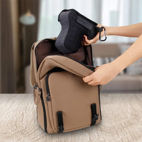Miniatura 7 de USA GEAR - DSLR estuche/funda para cámara con almacenamiento de accesorios con cierre, flexible y pasador para cinturón de neopreno, compatible