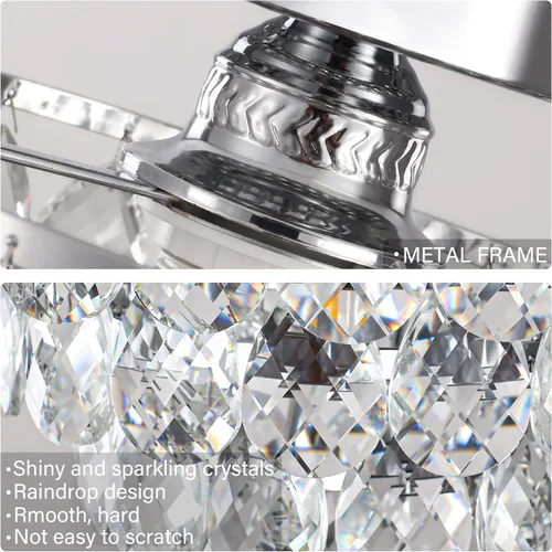 Miniatura 4 de Luupyia Mini lámpara de techo de cristal pequeña, moderna lámpara de techo de cristal para accesorios de pasillo, lámpara de araña plateada