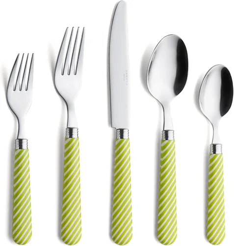 Miniatura 11 de ANNOVA Vajilla colorida de acero inoxidable, utensilios de cocina, incluye cuchillos, tenedores, cucharas, tenedores de ensalada y cucharas de Lila