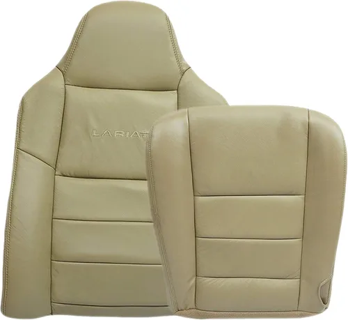 Miniatura 15 de Compatible con 2003 2004 2005 2006 2007 Ford F250 F350 Lariat Crew Cab Funda de asiento de cuero para conductor con respaldo reclinable, reemplazo