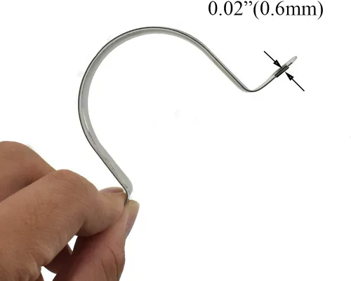 Miniatura 5 de Hahiyo Abrazaderas de soporte de tubo en U de dos agujeros, 0.315 in, resistente, sin óxido, brillante, fuerte, resistente al viento, sin afilado