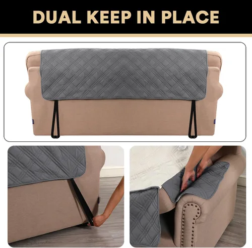 Miniatura 5 de PrinceDeco - Funda para sofá reclinable 100% impermeable, funda para sofá para sala, protector de muebles resistente al agua con correas elásticas