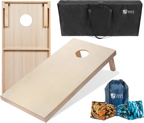 Miniatura 60 de Tailgating Pros Tablas para juego de cornhole - 4 x 2 pies y 3 x 2 pies. Juego de cornhole con estuche de transporte y juego de 8 bolsas de maíz