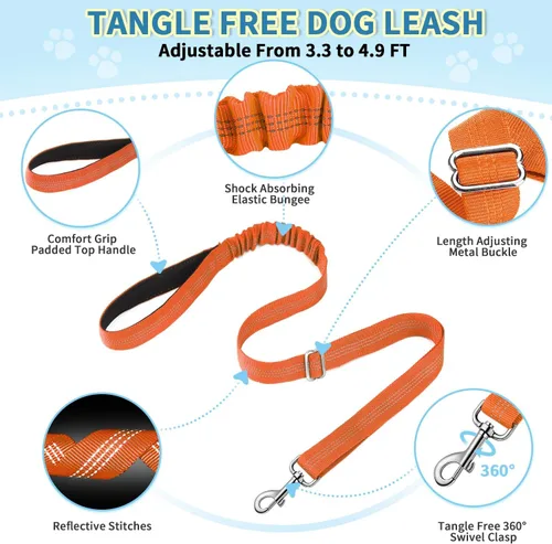 Miniatura 3 de Arnés para perro Lukove sin tirón y juego de correa, arnés suave acolchado para perros pequeños, arnés reflectante ajustable en cuello y pecho