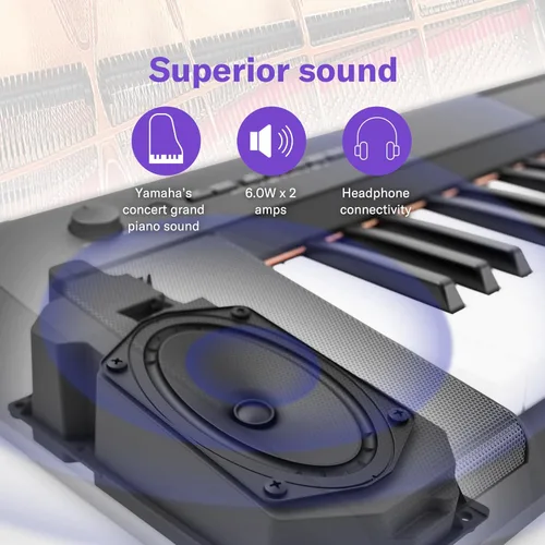 Miniatura 5 de Yamaha Piaggero NP15WH - Piano digital ultraportátil de 61 teclas, teclas sensibles al tacto, metrónomo, función de grabación, blanco