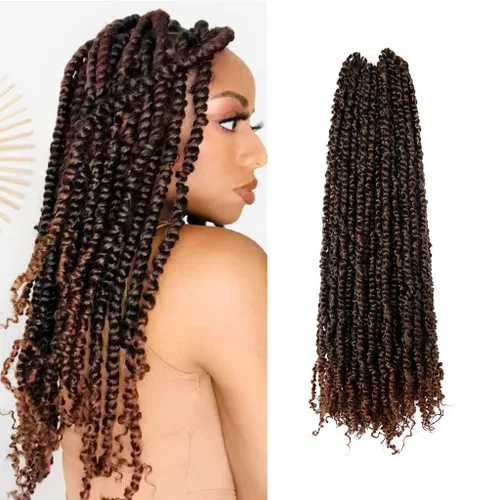 Miniatura 46 de BOHOBABE Cabello de Ganchillo Pre-retorcido Passion Twist de 14 Pulgadas Cabello Corto Ombré Gris Pre-enrollado de Ganchillo Passion Twist para Gris