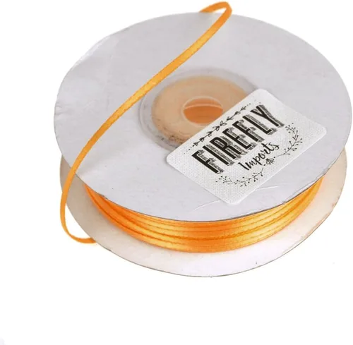 Miniatura 30 de HOMEFORD Cinta de satén de doble cara para envolver regalos, 1/8 pulgadas, 100 yardas, oro antiguo