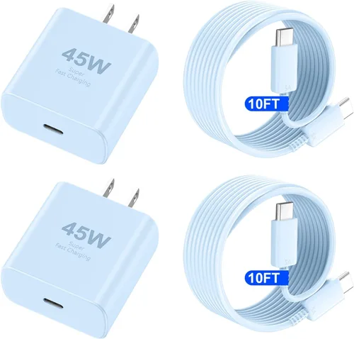 Miniatura 10 de Cargador para iPhone 17 16 Pro Max de carga rápida, 45W USB C Cargador súper rápido bloque con cable de carga tipo C de 3.05m para iPhone 17 Pro