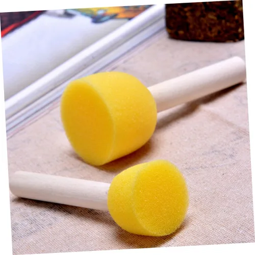 Miniatura 4 de EXCEART Juego de 40 pinceles de pintura para niño y niña, herramientas redondas para grafiti, manualidades, proyectos de arte, esponja ligera que