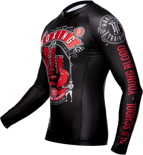 Miniatura 3 de Hardcore Training Code of Honor Rash Guard - Camiseta de manga larga para hombre, compresión MMA No-Gi Tight BJJ, capa base para fitness