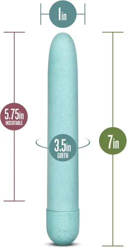 Miniatura 3 de Blush Gaia® Eco - Vibrador delgado y silencioso de 7 pulgadas, BioFeel a base de plantas, sostenible para clítoris, placer vaginal y anal