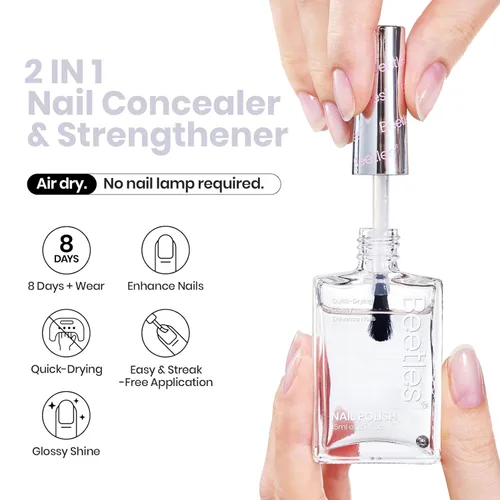 Miniatura 2 de Beetles - Fortalecedor de uñas – Corrector de uñas transparente de secado rápido al aire libre para uñas dañadas y desiguales, esmalte de uñas