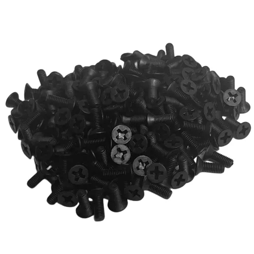 Miniatura 5 de NACX Tornillos Phillips de Cabeza Plana de Nylon M3 x 8mm Tornillos de Máquina Avellanados Negros, 200 Piezas
