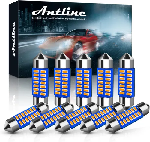Miniatura 12 de Antline 6614 6641 6612F 6615 F30-WHP TS-14V1CP Bombilla LED de 1.142 in 1.14 pulgadas, amarillo ámbar, superbrillante, Canbus, libre de errores, 12