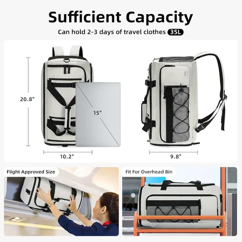 Miniatura 3 de CLUCI Bolsa de gimnasio para hombres y mujeres, bolsa de viaje deportiva, mochila de viaje para gimnasio, fin de semana, mochila con compartimento