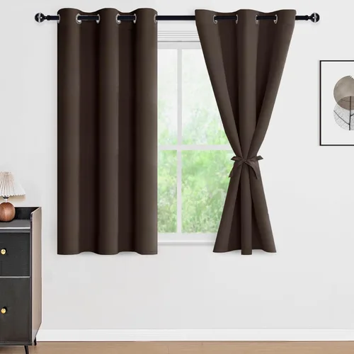 Miniatura 9 de DWCN Cortinas 100% opacas de 84 pulgadas de largo para dormitorio con forro negro, paneles de cortina de ventana de doble capa con aislamiento Azul