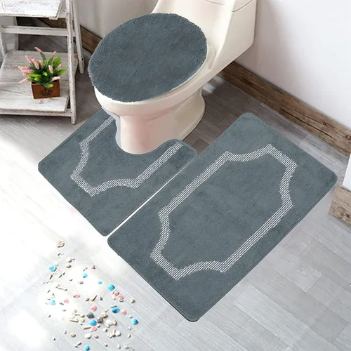 Miniatura 31 de YHF - Alfombras de baño de 20 x 32 pulgadas, extra gruesas y suaves, de microfibra peluda, lavables a máquina, alfombras de baño absorbentes, tapete