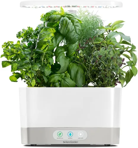 Miniatura 11 de AeroGarden Harvest Lite en color rojo cereza, jardín hidropónico interior sin tierra con luz LED de cultivo para jardinería durante todo el año