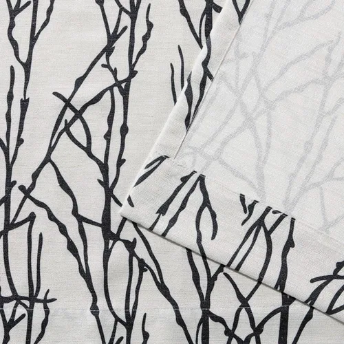 Miniatura 4 de Exclusive Home Branches - Par de paneles de cortinas de mezcla de lino con ojales, 54 x 84 pulgadas, negro