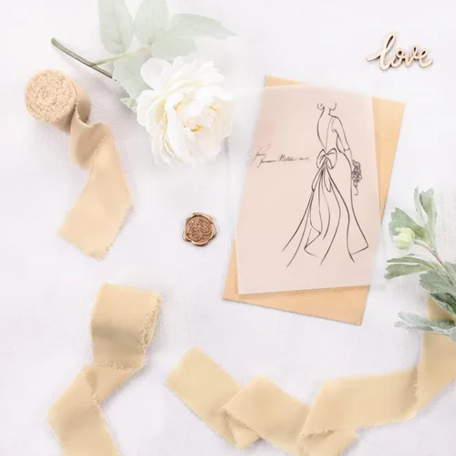 Miniatura 2 de Socomi - Rollo de cinta de gasa con franjas de color de muestras, 1-3/4 pulgadas x 7 yardas, 4 rollos de cintas hechas a mano para invitaciones