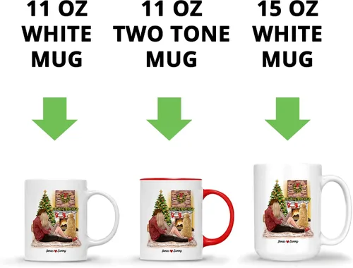 Miniatura 6 de Gossby Taza de café de Navidad personalizada para parejas y perros, personalizada con diseño, nombre, regalo de Navidad para novia, novio, esposa