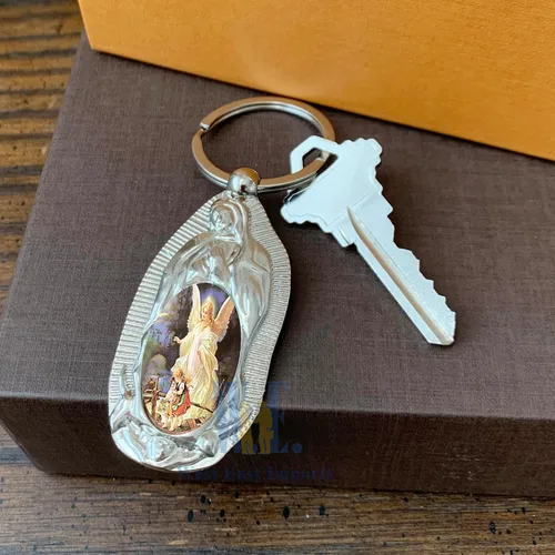 Miniatura 7 de 12 piezas personalizadas de bautismo de recuerdo de fiesta, llavero de metal de ángel de la guarda, regalo de bautizo para grabado de invitados