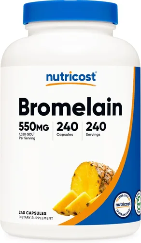Miniatura 6 de Nutricost Cápsulas de bromelina (60 cápsulas) – 550 mg por porción, veganas, sin OMG, cumplen con GMP