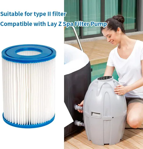 Miniatura 5 de Cartucho de filtro de piscina para bomba de filtro tipo II 58094 para piscinas sobre el suelo, filtro de jacuzzis compatible con bomba de filtro