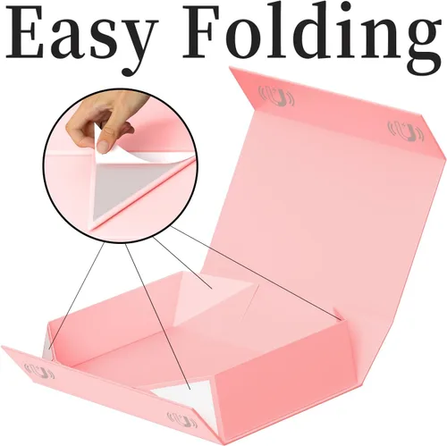 Miniatura 3 de PSHVYM Cajas de regalo con tapas, 11.5 x 7.8 x 3 pulgadas, caja de regalo rosa para regalos, cierre magnético para camisetas, guantes, bufandas